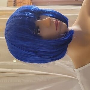 Short blue bob wig